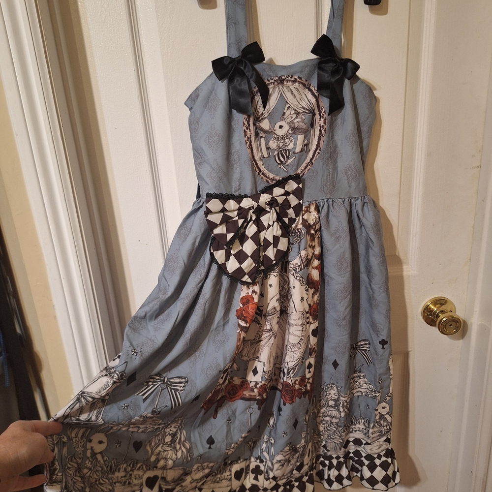 Blue and Black Alice in Wonderland Dress